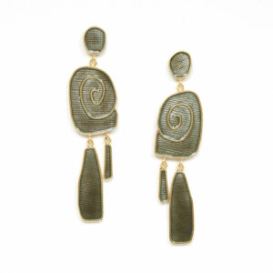 Nautulus earrings, sophisticated earrings in gold and grey enamel