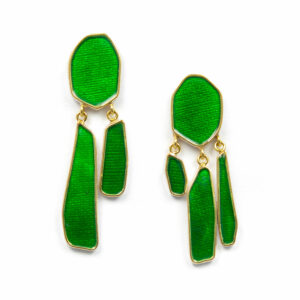 green waterfall earrings