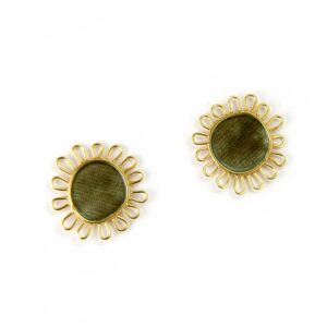 Sunflower earrings in silver 18k gold and enamel