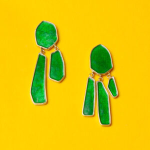 green waterfall earrings