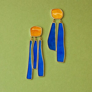 deco earrings yellow blue
